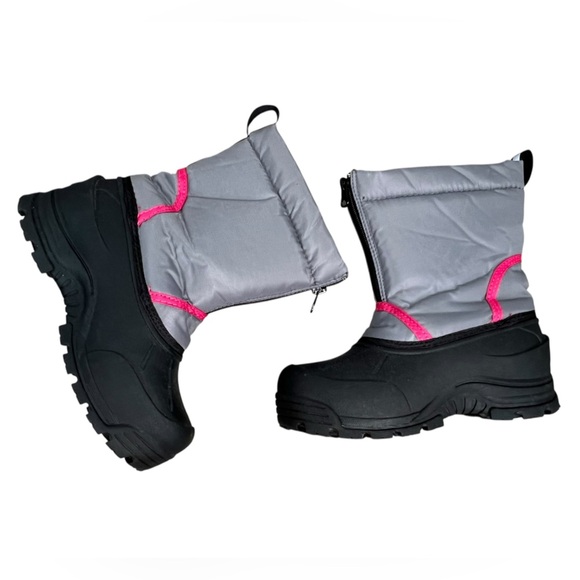 3M Thinsulate Northside Gray and Pink Kids Rain & Snow Boots - Picture 5 of 14
